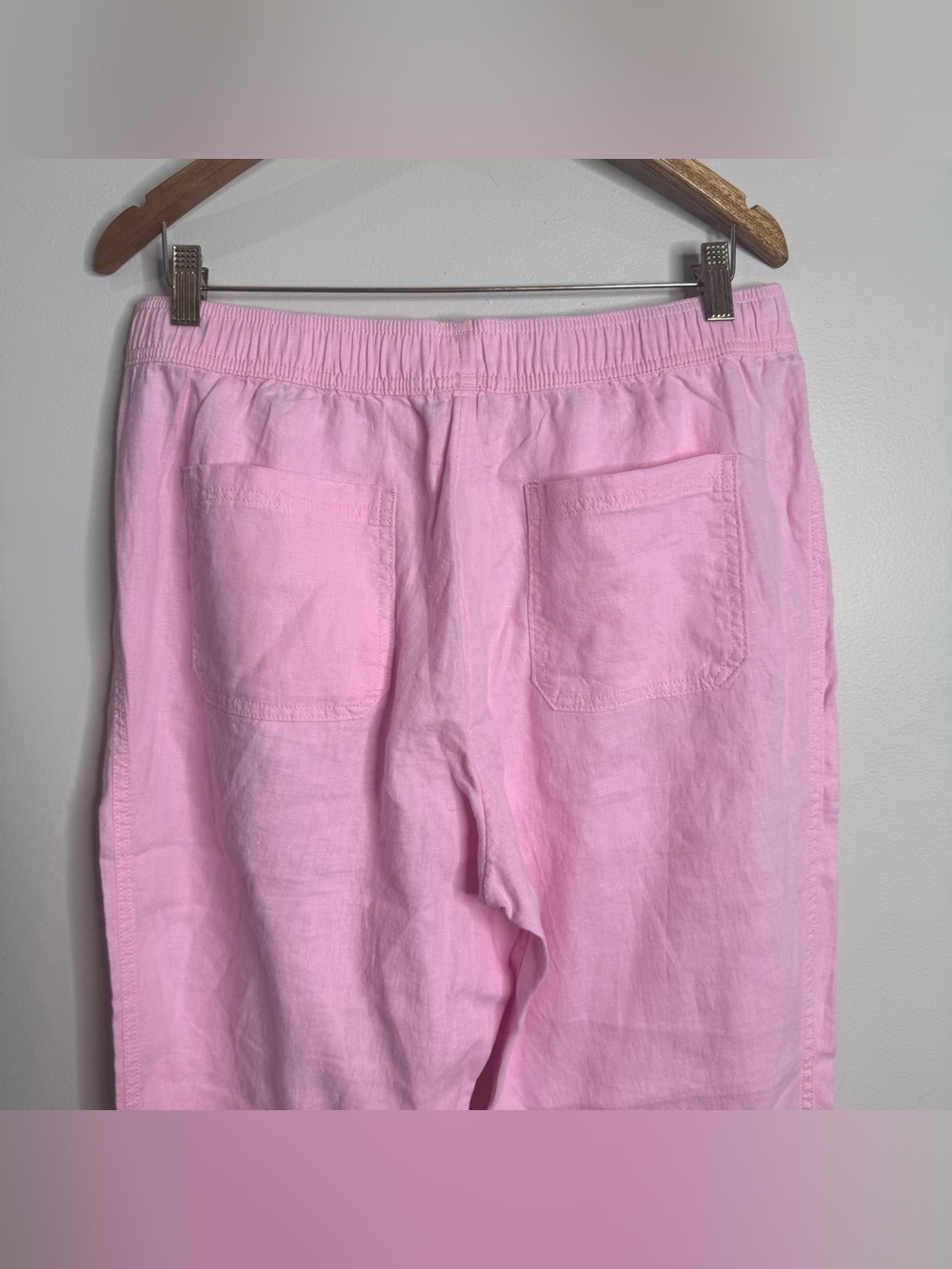 NWT Lilly Pulitzer Pink Taron 100% Linen Tapered Pull-on Pants Large Beach - Picture 6 of 10
